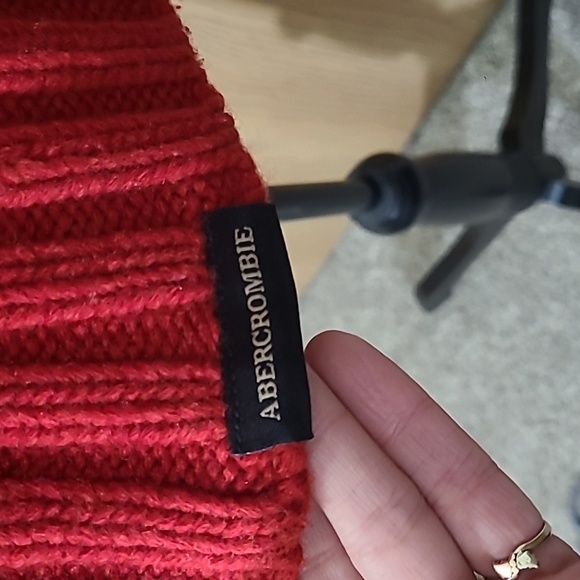 Vintage 90s y2k Abercrombie & Fitch lambswool chunky knit cozy Christmas sweater - Picture 2 of 5